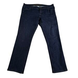 Lands' End Womens Straight Leg Jeans Fit‎ 1 Size 16 Petite 5 Pocket Blue Denim